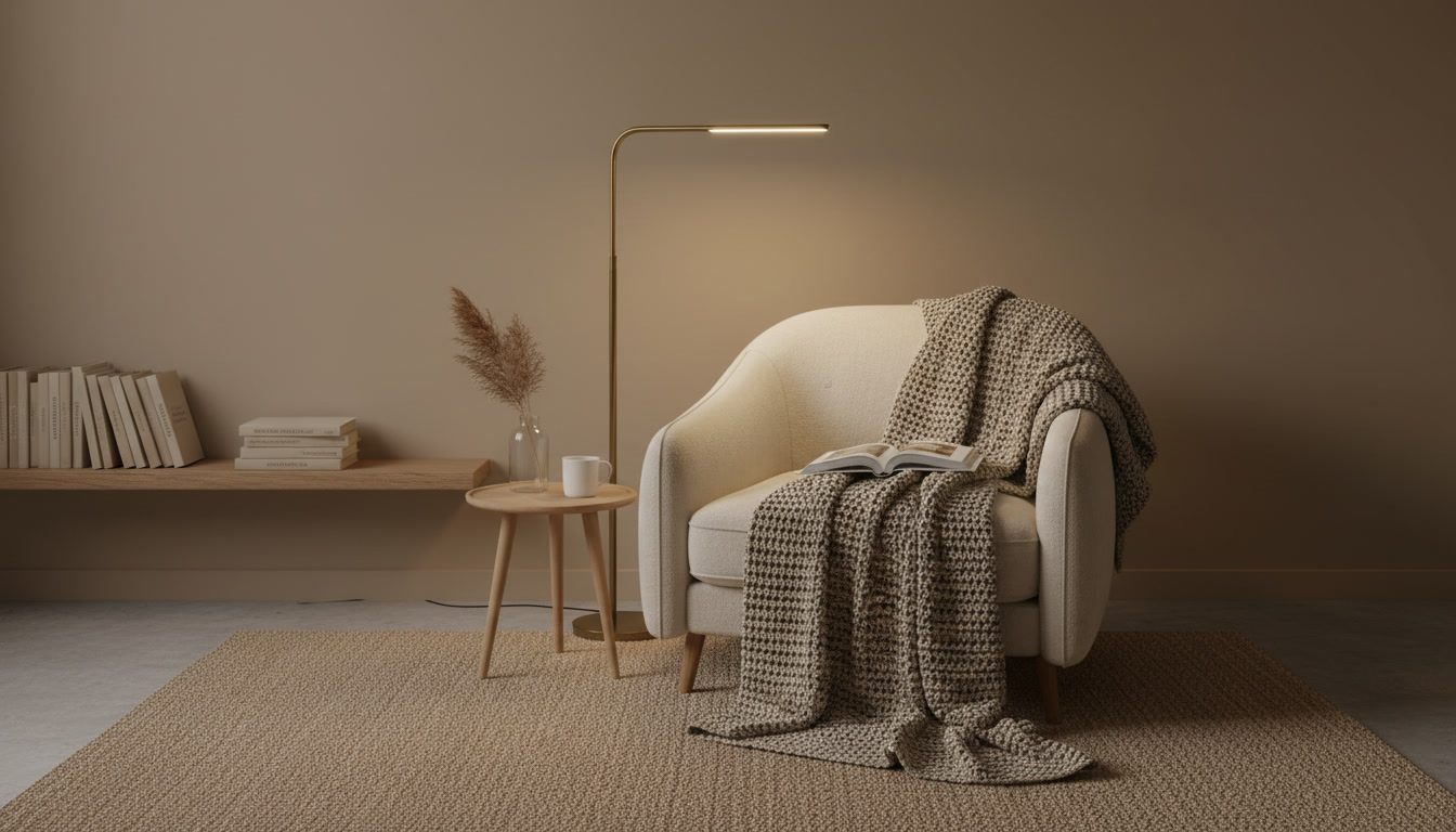 cozy minimalist reading corner