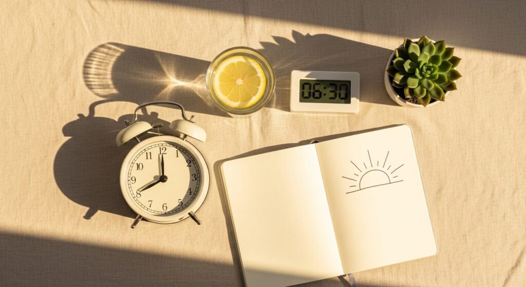 5-Day Circadian Reset featured image with morning clock and wellness items