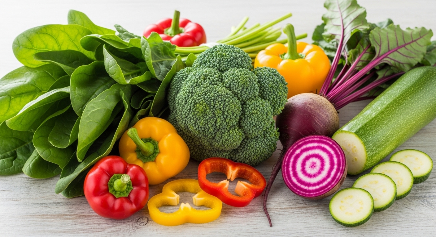 Colorful vegetables and phytonutrient rainbow for antioxidant protection