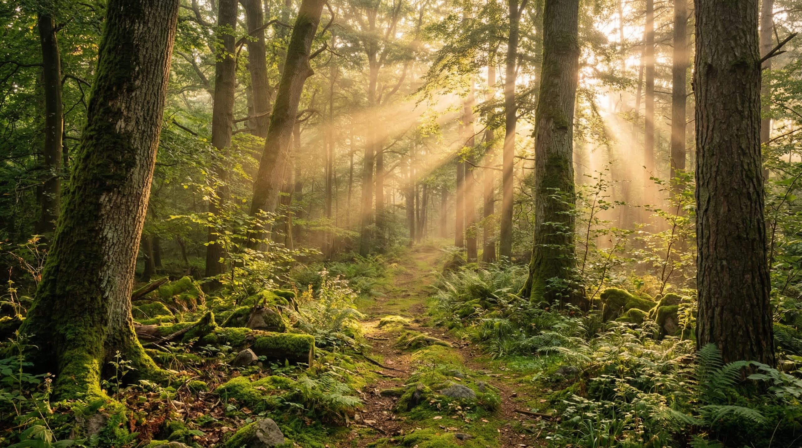 Peaceful natural scene representing digital detox and mental clarity